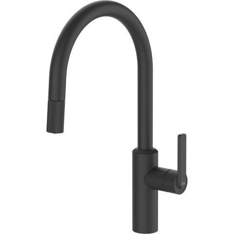 Змішувач кухонний з висувним виливом Gessi Segni матовий чорний (60942#299)