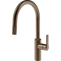 Смеситель кухонный с выдвижным изливом Gessi Segni бронза кофейная брашированная PVD (60942#761)