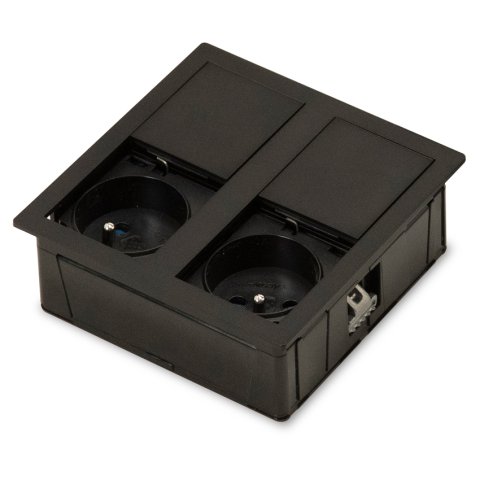 Розетковий блок ASA VersaHit Dual 2x220 IP54 чорний матовий (060.15F.00007)