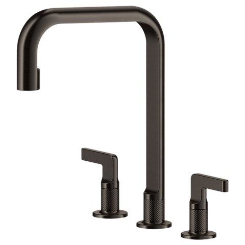 Смеситель кухонный на три отверстия Gessi Inciso черный металл брашированный PVD (58701#707)