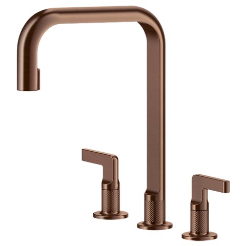 Смеситель кухонный на три отверстия Gessi Inciso медь брашированная PVD (58701#708)