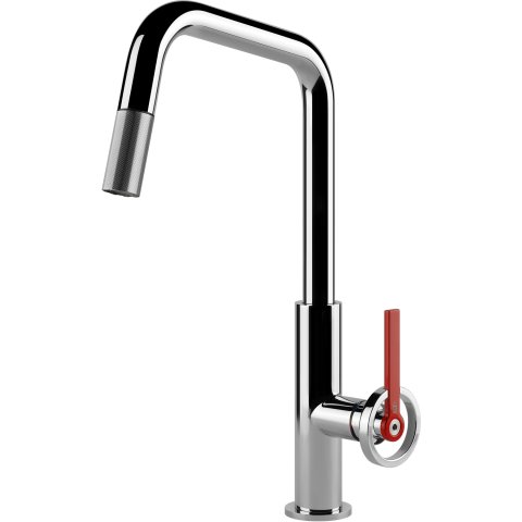 Смеситель кухонный с выдвижным изливом Gessi Officine Volantino хром (60203#031)