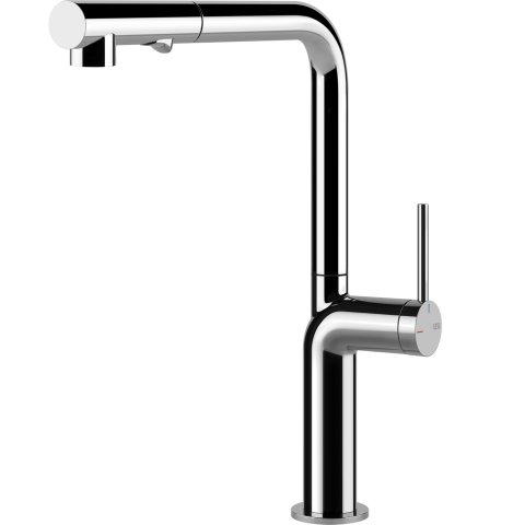 Смеситель кухонный с выдвижным изливом и двухструйным душем Gessi Stelo хром (60311#031)