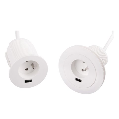 Меблева розетка ASA Versatag 1x220 1xUSB біла (060.36F.00002)