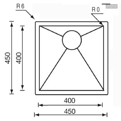 Кухонна мийка CM Filoquadra 45Х45 11901