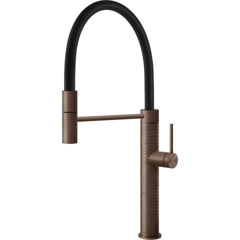 Змішувач кухонний із гнучким виливом Gessi 316 Kitchen Meccanica мідь брашована PVD (60012#708)