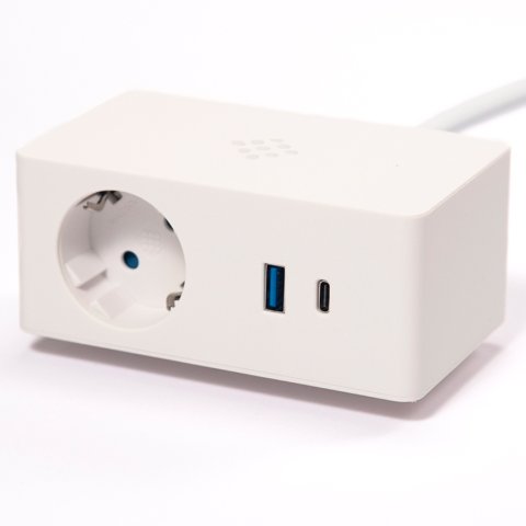 Розетковий блок ASA VersaQ 1x220 бездротова зарядка USB A USB C білий (060.37F.00002)