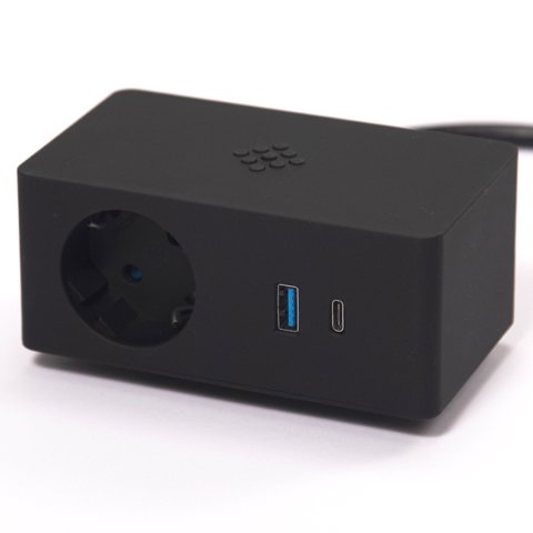 Розеточный блок ASA VersaQ 1x220 беспроводная зарядка USB A USB C черный (060.37F.00001)