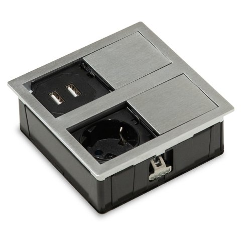 Розетковий блок ASA VersaHit Dual 1x220+1USB 5V IP54 нержавіюча сталь (060.15F.00009)