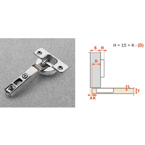Накладна петля Salice Silentia Series 800 Soft close 105 (C8P6CE9)