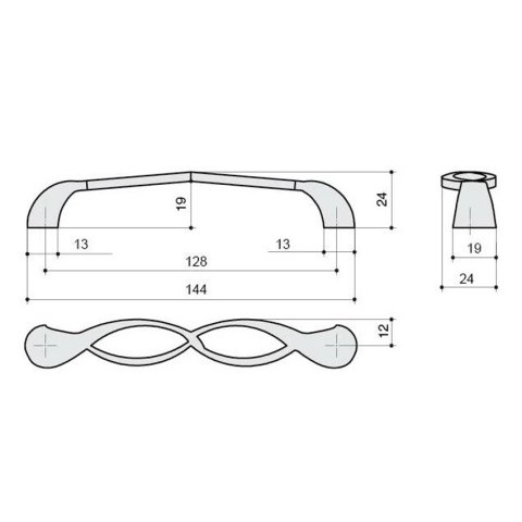 Ручка-скоба Citterio Giulio 128 мм (9 1349.0128.14) 24к золото