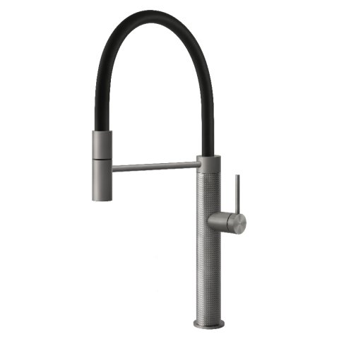 Смеситель кухонный с гибким изливом Gessi 316 Kitchen Cesello нержавеющая сталь полированная (60014#239)