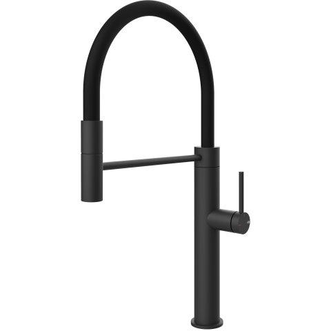 Змішувач кухонний з гнучким виливом Gessi 316 Kitchen Flessa чорний матовий (60010#299)