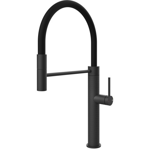Змішувач кухонний із гнучким виливом Gessi 316 Kitchen Meccanica матовий чорний (60012#299)