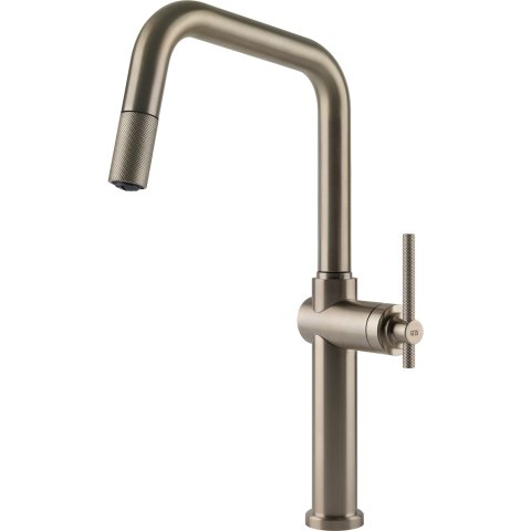 Смеситель кухонный с выдвижным изливом Gessi Habito нержавеющая сталь (60652#149)