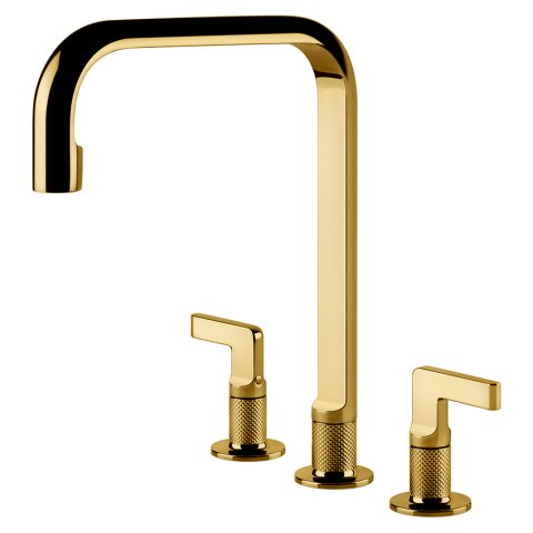 Змішувач кухонний на три отвори Gessi Inciso золото PVD (58701#246)