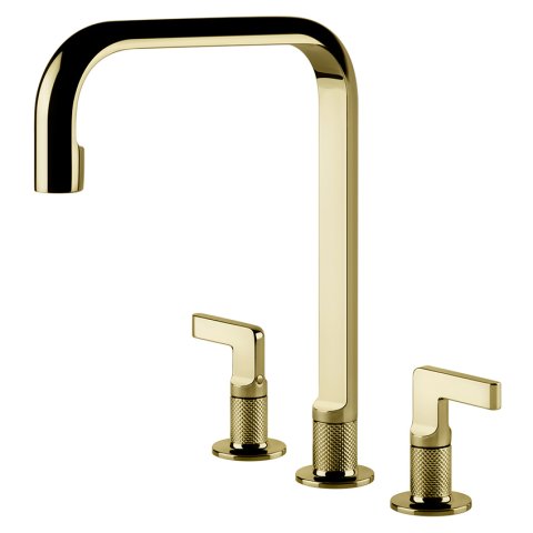 Смеситель кухонный на три отверстия Gessi Inciso латунь PVD (58701#710)