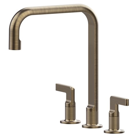 Змішувач кухонний на три отвори Gessi Inciso антична латунь (58701#713)
