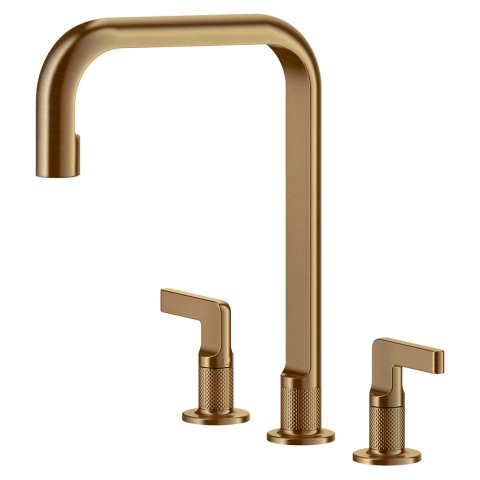 Змішувач кухонний на три отвори Gessi Inciso бронза брашована PVD (58701#726)