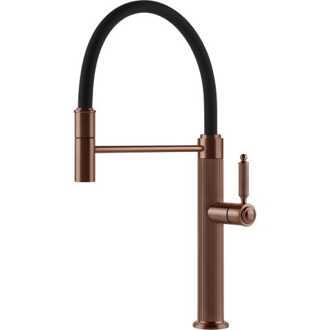 Змішувач кухонний з гнучким виливом Gessi Venti20 мідь брашована PVD (60634#708)