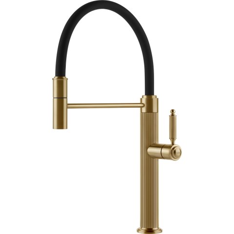 Змішувач кухонний з гнучким виливом Gessi Venti20 золото брашоване PVD (60634#716)