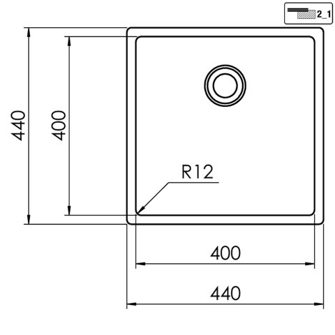 Кухонна мийка CM IN-TECH 44X44 17312