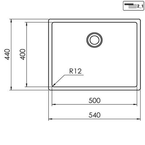 Кухонна мийка CM IN-TECH 54X44 17314