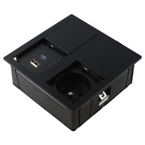 Розетковий блок ASA VersaHit Dual 1x220+1USB 5V IP54 матовий чорний (060.15F.00045)