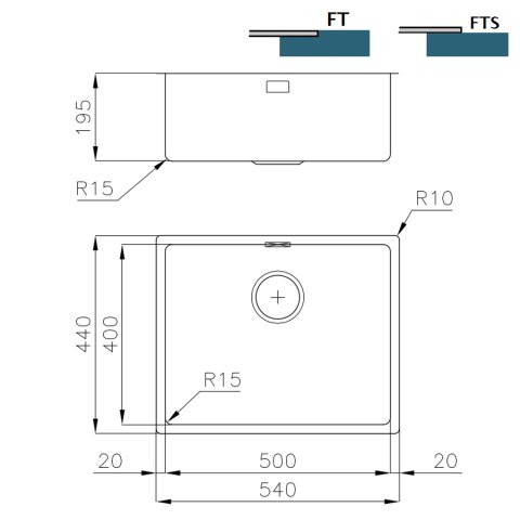 Кухонная мойка Foster KE flush-mount Bowls PVD Copper 54х44 2155 058