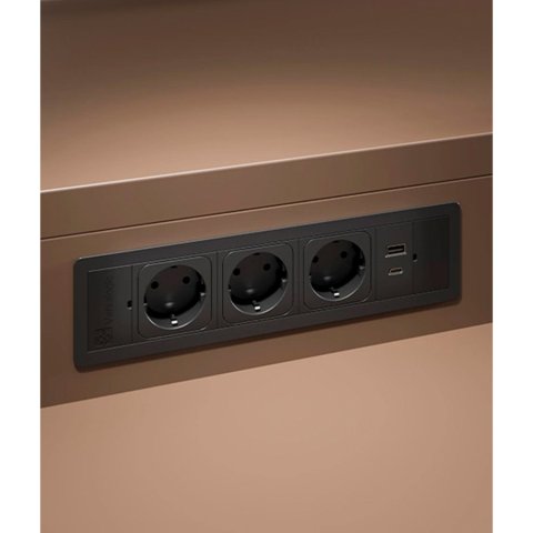 Розетковий блок ASA VersaFrame 3.0 3x220 USB 5V чорний (060.40F.00009)