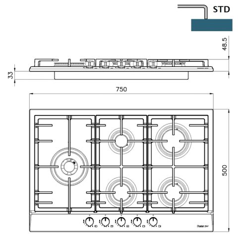 Газова варильна поверхня Foster Power 7018 032