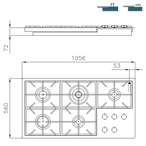 Газова варильна поверхня Foster Milano 7638 008