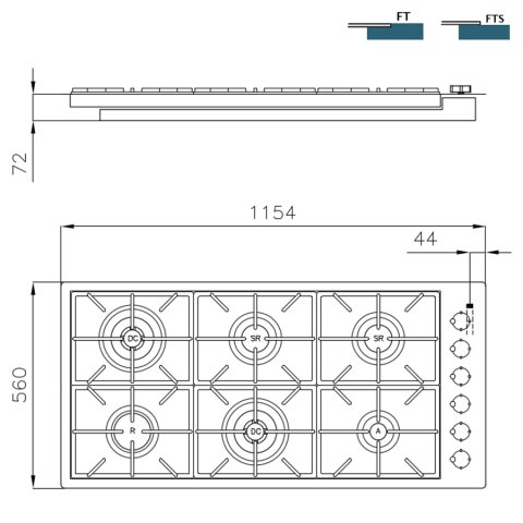 Газова варильна поверхня Foster Milano 7639 006