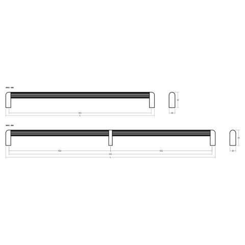 Ручка-скоба Viefe Riss Big 982×960×52 мм коричневий мокка (0655.960.L.M43)