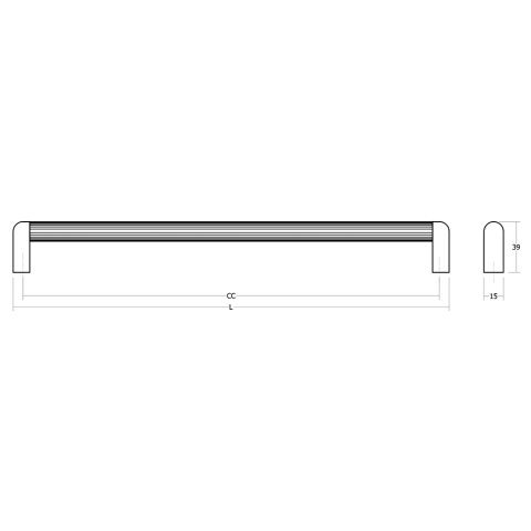 Ручка-скоба Viefe Riss Mini 207×192×39 мм чорний матовий (0645.192.L.M2)