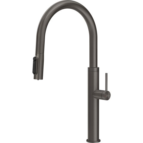 Змішувач кухонний з підключенням до фільтра Gessi 316 Kitchen Flessa чорний метал брашований PVD (60822#707)