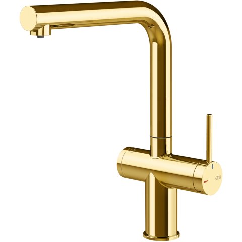 Змішувач кухонний з підключенням до фільтра Gessi Inedito золото PVD (60571#246)
