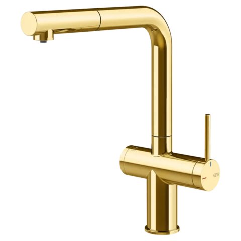Змішувач кухонний з підключенням до фільтра Gessi Inedito золото PVD (60572#246)