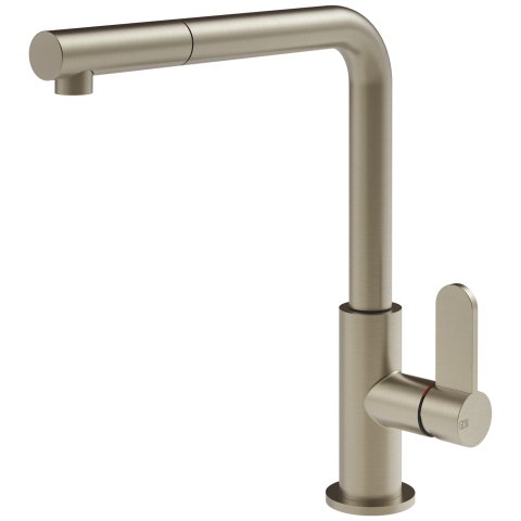 Змішувач кухонний з висувним виливом Gessi Helium нержавіюча сталь (50103#149)