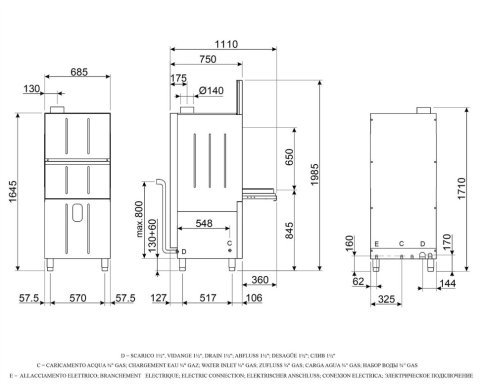 Професійна посудомийна машина Smeg UW5757DPS