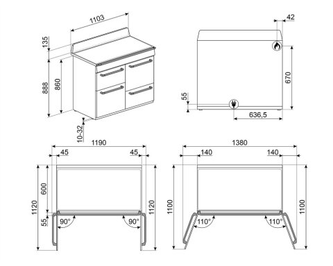 Варильний центр Smeg TR4110X-1