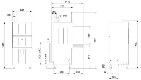 Професійна посудомийна машина Smeg UW5757D