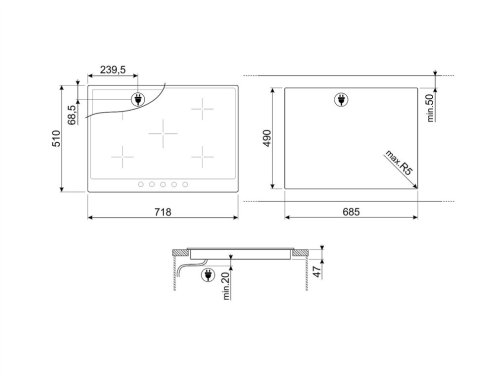 Варочная поверхность электрическая Smeg P875PO