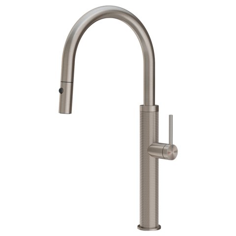 Змішувач кухонний з висувним виливом та двоструменевим душем Gessi 316 Kitchen Cesello нержавіюча сталь полірована (60026#239)